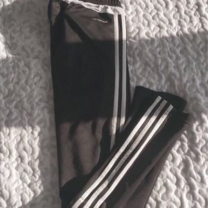Black/white adidas sweats